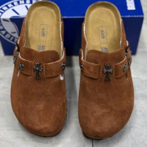 Neutral Suede Clogs with Chrome Crosses - Best shoes for men in Kenya Kicks Plug